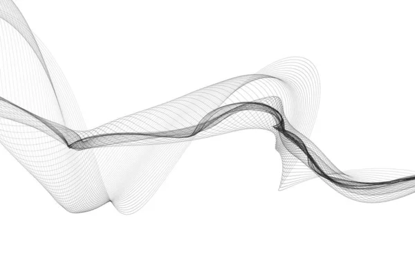 Abstracte Achtergrond Met Monochrome Golflijnen Witte Achtergrond Moderne Technologische Achtergrond — Stockfoto