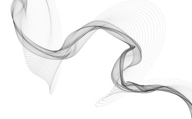 Beyaz zemin üzerinde tek renkli dalga çizgileri olan soyut bir arkaplan. Modern teknoloji arka planı.