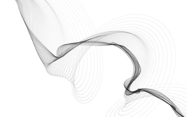 Beyaz zemin üzerinde tek renkli dalga çizgileri olan soyut bir arkaplan. Modern teknoloji arka planı.