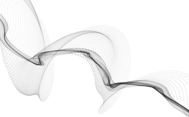 Beyaz zemin üzerinde tek renkli dalga çizgileri olan soyut bir arkaplan. Modern teknoloji arka planı.