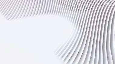 Soyut Eğri Şekiller. Beyaz Dairesel Arkaplan. Soyut arkaplan. 3d illüstrasyon