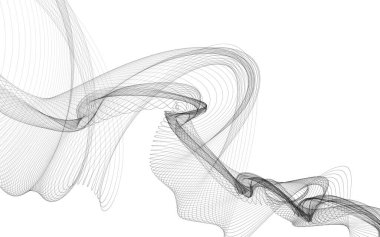 Beyaz zemin üzerinde tek renkli dalga çizgileri olan soyut bir arkaplan. Modern teknoloji arka planı.