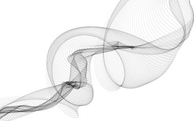 Beyaz zemin üzerinde tek renkli dalga çizgileri olan soyut bir arkaplan. Modern teknoloji arka planı.