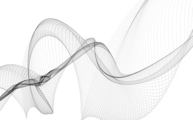 Beyaz zemin üzerinde tek renkli dalga çizgileri olan soyut bir arkaplan. Modern teknoloji arka planı.