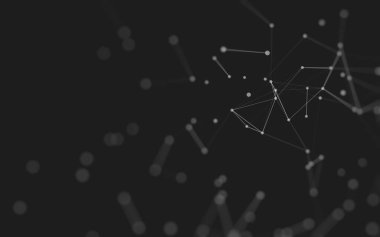 3d soyut arkaplan. Çokgen şekilli molekül teknolojisi, noktaları ve çizgileri birleştiriyor. Bağlantı yapısı. Büyük veri görselleştirmesi. 3d arkaplan. 