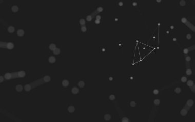 3d soyut arkaplan. Çokgen şekilli molekül teknolojisi, noktaları ve çizgileri birleştiriyor. Bağlantı yapısı. Büyük veri görselleştirmesi. 3d arkaplan. 