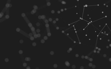 3d soyut arkaplan. Çokgen şekilli molekül teknolojisi, noktaları ve çizgileri birleştiriyor. Bağlantı yapısı. Büyük veri görselleştirmesi. 3d arkaplan. 