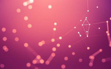 3d soyut arkaplan. Çokgen şekilli molekül teknolojisi, noktaları ve çizgileri birleştiriyor. Bağlantı yapısı. Büyük veri görselleştirmesi. 3d arkaplan.