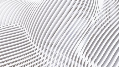 Soyut Eğri Şekiller. Beyaz Dairesel Arkaplan. Soyut arkaplan. 3d illüstrasyon