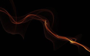 Parlayan soyut dalgalar ve soyut arkaplan ile koyu soyut arkaplan