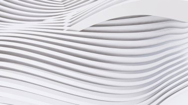 Soyut Eğri Şekiller. Beyaz Dairesel Arkaplan. Soyut arkaplan. 3d illüstrasyon