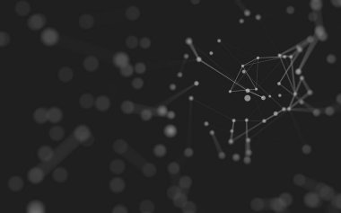 3d soyut arkaplan. Çokgen şekilli molekül teknolojisi, noktaları ve çizgileri birleştiriyor. Bağlantı yapısı. Büyük veri görselleştirmesi. 3d arkaplan. 