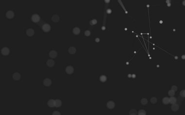 3d soyut arkaplan. Çokgen şekilli molekül teknolojisi, noktaları ve çizgileri birleştiriyor. Bağlantı yapısı. Büyük veri görselleştirmesi. 3d arkaplan. 