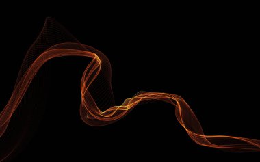 Parlayan soyut dalgalar ve soyut arkaplan ile koyu soyut arkaplan