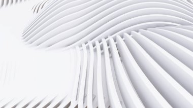 Soyut Eğri Şekiller. Beyaz Dairesel Arkaplan. Soyut arkaplan. 3d illüstrasyon