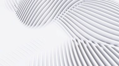 Soyut Eğri Şekiller. Beyaz Dairesel Arkaplan. Soyut arkaplan. 3d illüstrasyon