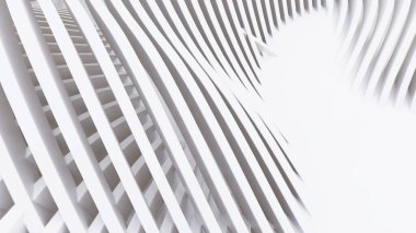 Soyut Eğri Şekiller. Beyaz Dairesel Arkaplan. Soyut arkaplan. 3d illüstrasyon