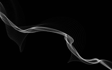 Parlayan soyut dalgalar ve soyut arkaplan ile koyu soyut arkaplan