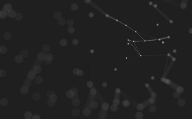 3d soyut arkaplan. Çokgen şekilli molekül teknolojisi, noktaları ve çizgileri birleştiriyor. Bağlantı yapısı. Büyük veri görselleştirmesi. 3d arkaplan. 