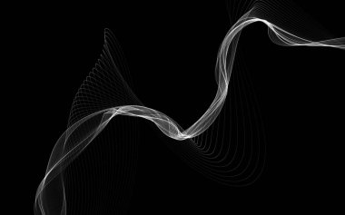 Parlayan soyut dalgalar ve soyut arkaplan ile koyu soyut arkaplan