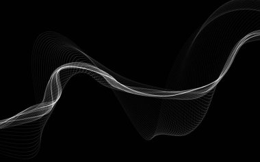 Parlayan soyut dalgalar ve soyut arkaplan ile koyu soyut arkaplan