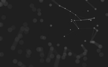 3d soyut arkaplan. Çokgen şekilli molekül teknolojisi, noktaları ve çizgileri birleştiriyor. Bağlantı yapısı. Büyük veri görselleştirmesi. 3d arkaplan. 