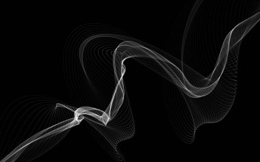 Parlayan soyut dalgalar ve soyut arkaplan ile koyu soyut arkaplan