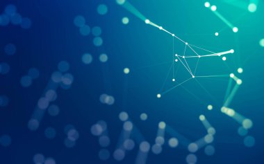 3d soyut arkaplan. Çokgen şekilli molekül teknolojisi, noktaları ve çizgileri birleştiriyor. Bağlantı yapısı. Büyük veri görselleştirmesi. 3d arkaplan. 