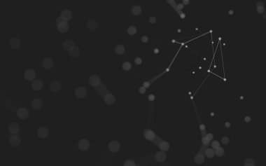 3d soyut arkaplan. Çokgen şekilli molekül teknolojisi, noktaları ve çizgileri birleştiriyor. Bağlantı yapısı. Büyük veri görselleştirmesi. 3d arkaplan. 