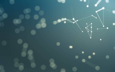 3d soyut arkaplan. Çokgen şekilli molekül teknolojisi, noktaları ve çizgileri birleştiriyor. Bağlantı yapısı. Büyük veri görselleştirmesi. 3d arkaplan.