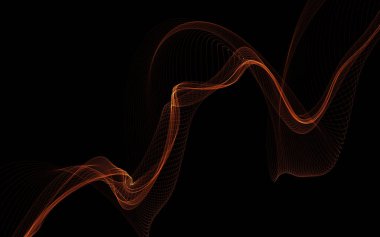 Parlayan soyut dalgalar ve soyut arkaplan ile koyu soyut arkaplan