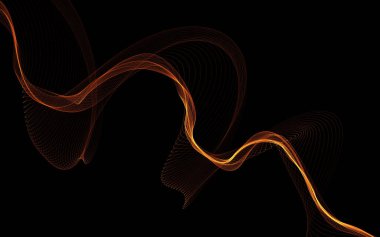 Parlayan soyut dalgalar ve soyut arkaplan ile koyu soyut arkaplan