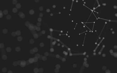 3d soyut arkaplan. Çokgen şekilli molekül teknolojisi, noktaları ve çizgileri birleştiriyor. Bağlantı yapısı. Büyük veri görselleştirmesi. 3d arkaplan. 