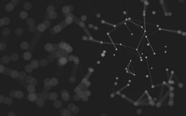 3d soyut arkaplan. Çokgen şekilli molekül teknolojisi, noktaları ve çizgileri birleştiriyor. Bağlantı yapısı. Büyük veri görselleştirmesi. 3d arkaplan. 