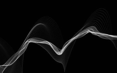 Beyaz zemin üzerinde tek renkli dalga çizgileri olan soyut bir arkaplan. Modern teknoloji arka planı.