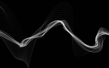 Beyaz zemin üzerinde tek renkli dalga çizgileri olan soyut bir arkaplan. Modern teknoloji arka planı.