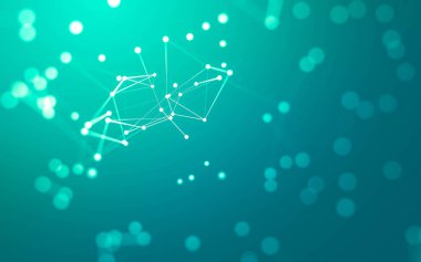 3d soyut arkaplan. Çokgen şekilli molekül teknolojisi, noktaları ve çizgileri birleştiriyor. Bağlantı yapısı. Büyük veri görselleştirmesi. 3d arkaplan.