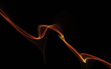 Parlayan soyut dalgalar ve soyut arkaplan ile koyu soyut arkaplan