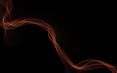 Parlayan soyut dalgalar ve soyut arkaplan ile koyu soyut arkaplan