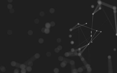 3d soyut arkaplan. Çokgen şekilli molekül teknolojisi, noktaları ve çizgileri birleştiriyor. Bağlantı yapısı. Büyük veri görselleştirmesi. 3d arkaplan. 