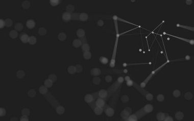 3d soyut arkaplan. Çokgen şekilli molekül teknolojisi, noktaları ve çizgileri birleştiriyor. Bağlantı yapısı. Büyük veri görselleştirmesi. 3d arkaplan. 