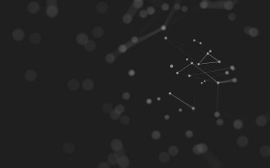 3d soyut arkaplan. Çokgen şekilli molekül teknolojisi, noktaları ve çizgileri birleştiriyor. Bağlantı yapısı. Büyük veri görselleştirmesi. 3d arkaplan. 