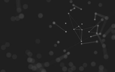 3d soyut arkaplan. Çokgen şekilli molekül teknolojisi, noktaları ve çizgileri birleştiriyor. Bağlantı yapısı. Büyük veri görselleştirmesi. 3d arkaplan. 