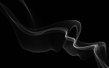 Parlayan soyut dalgalar ve soyut arkaplan ile koyu soyut arkaplan