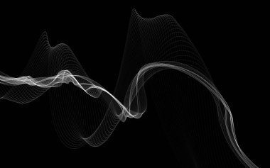 Parlayan soyut dalgalar ve soyut arkaplan ile koyu soyut arkaplan