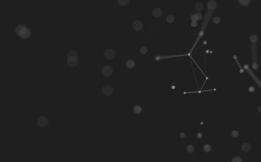 3d soyut arkaplan. Çokgen şekilli molekül teknolojisi, noktaları ve çizgileri birleştiriyor. Bağlantı yapısı. Büyük veri görselleştirmesi. 3d arkaplan. 