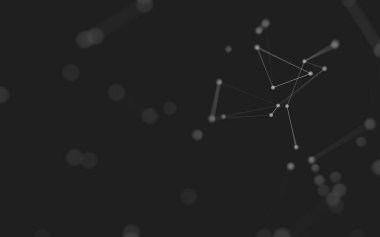 3d soyut arkaplan. Çokgen şekilli molekül teknolojisi, noktaları ve çizgileri birleştiriyor. Bağlantı yapısı. Büyük veri görselleştirmesi. 3d arkaplan. 