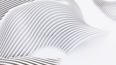 Soyut Eğri Şekiller. Beyaz Dairesel Arkaplan. Soyut arkaplan. 3d illüstrasyon