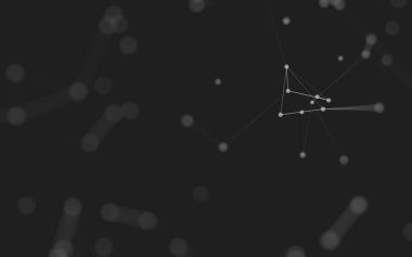 3d soyut arkaplan. Çokgen şekilli molekül teknolojisi, noktaları ve çizgileri birleştiriyor. Bağlantı yapısı. Büyük veri görselleştirmesi. 3d arkaplan. 