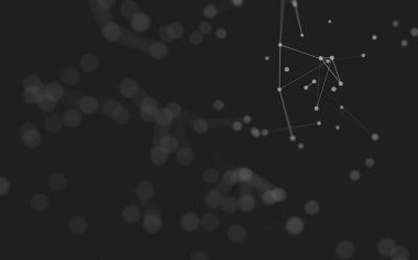 3d soyut arkaplan. Çokgen şekilli molekül teknolojisi, noktaları ve çizgileri birleştiriyor. Bağlantı yapısı. Büyük veri görselleştirmesi. 3d arkaplan. 